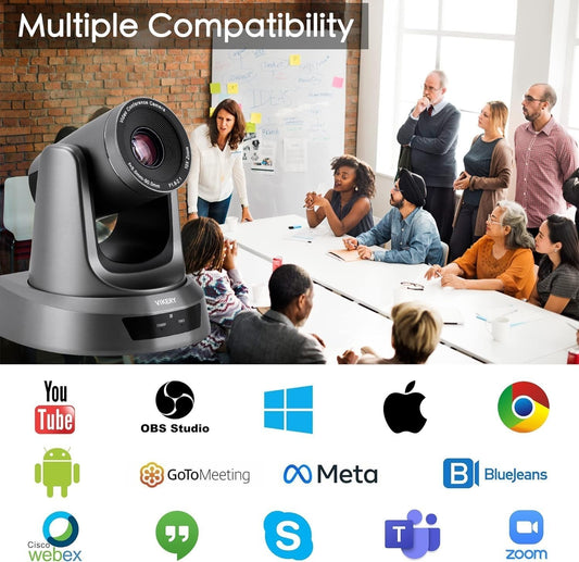 Vikery Zoom HD Camera 10X Optical Zoom PTZ  | 90 Degree Diagonal Field | VH10U