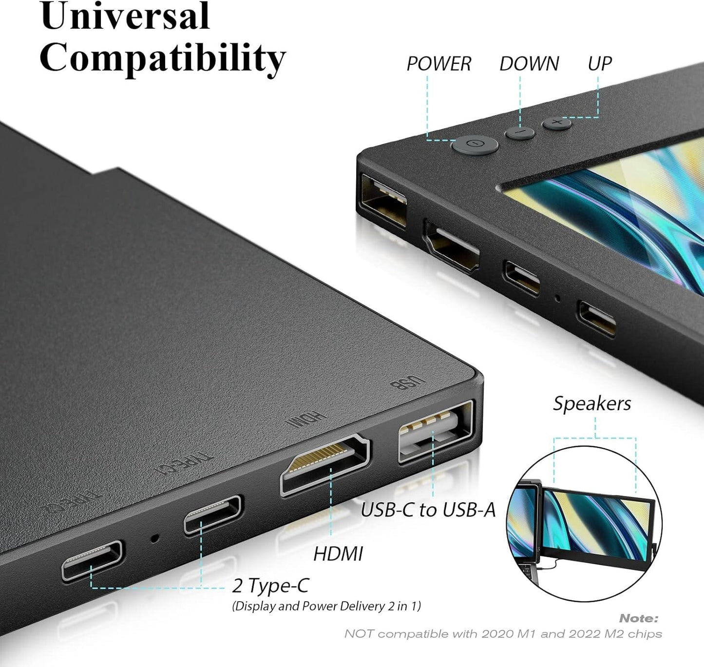 KEFEYA HDMI Laptop Screen Extender 12 Full HD Type-C Plug