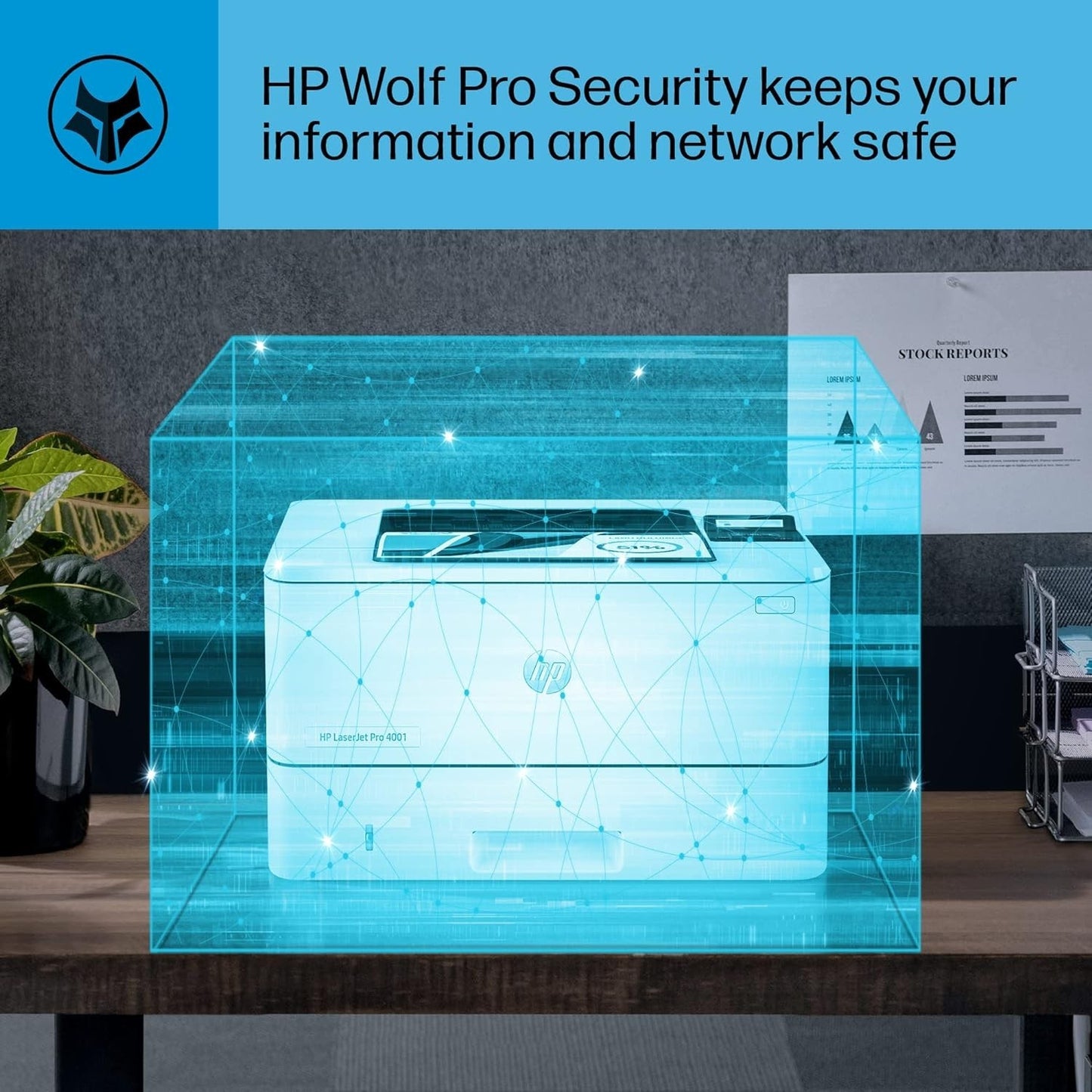 HP LaserJet Pro 4001ne Printer – Fast Mono, Ethernet/USB, Small Teams