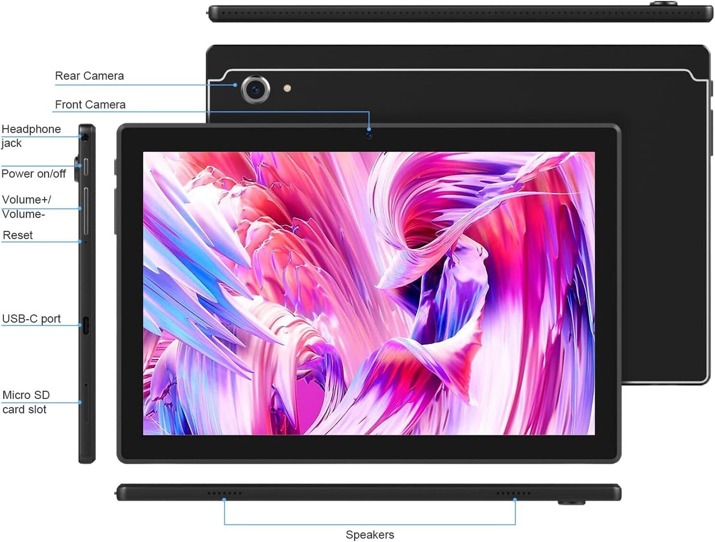2023 3GB Tablet 10 Inch 5G WiFi OctaCore Android 100 Rear Camera