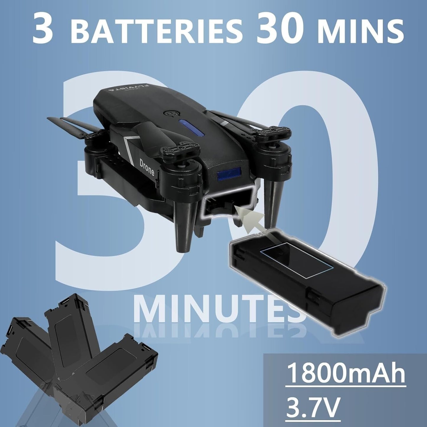 1080P FPV Mini Drone Camera Adults Kids Wifi Camera Drone 3 Batte