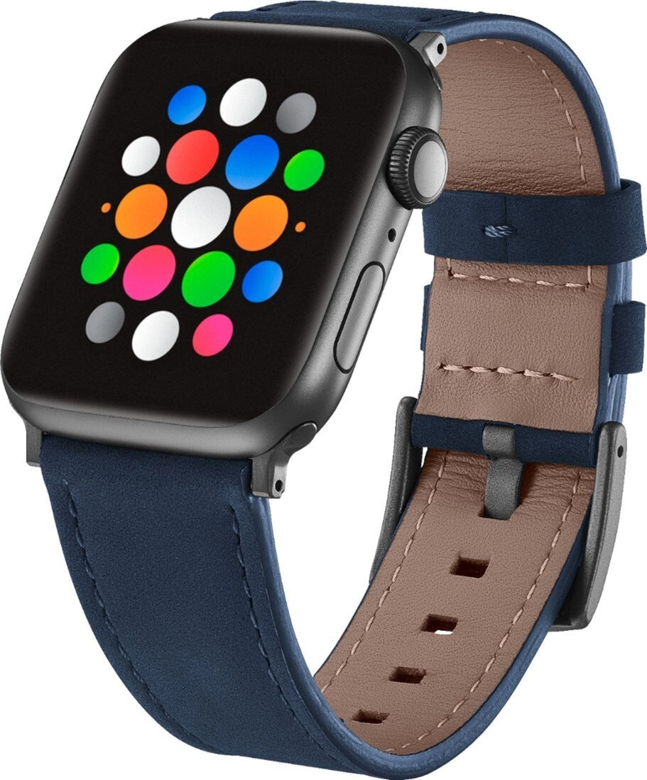 PT-AWB44NVSG Platinum Genuine Leather Band 42mm 44mm Navy
