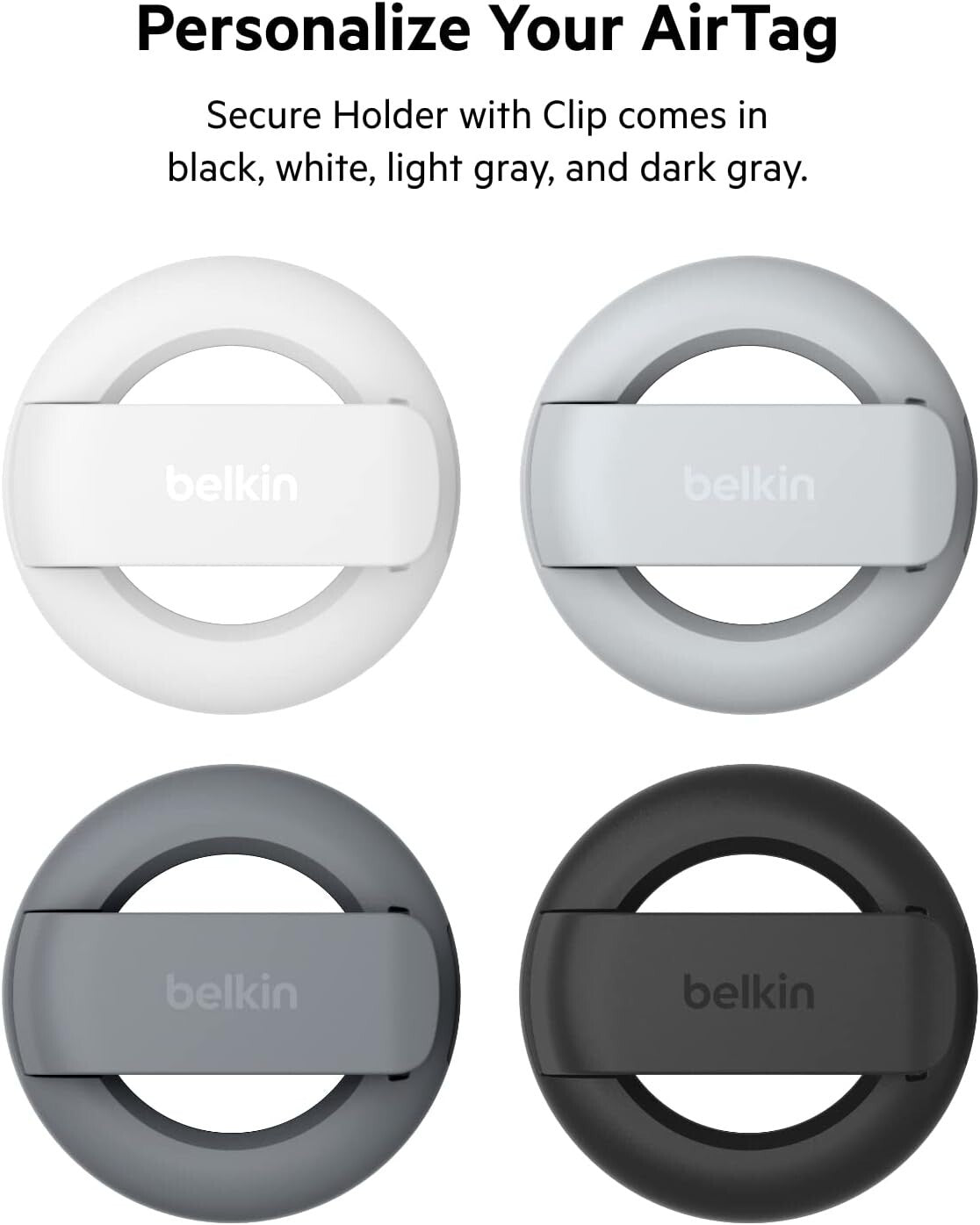 Belkin Apple AirTag Secure Holder Clip