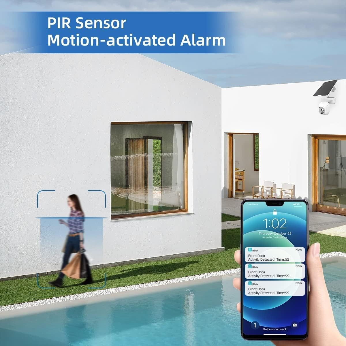 LTE SIM 4G Cellular Solar Security Camera Outdoor Card Battery Powered