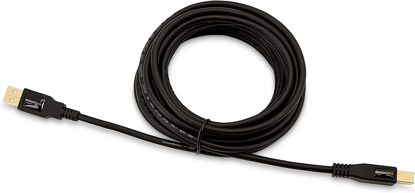 PC045 USB AmazonBasics 16ft 20 Male to Male Cable