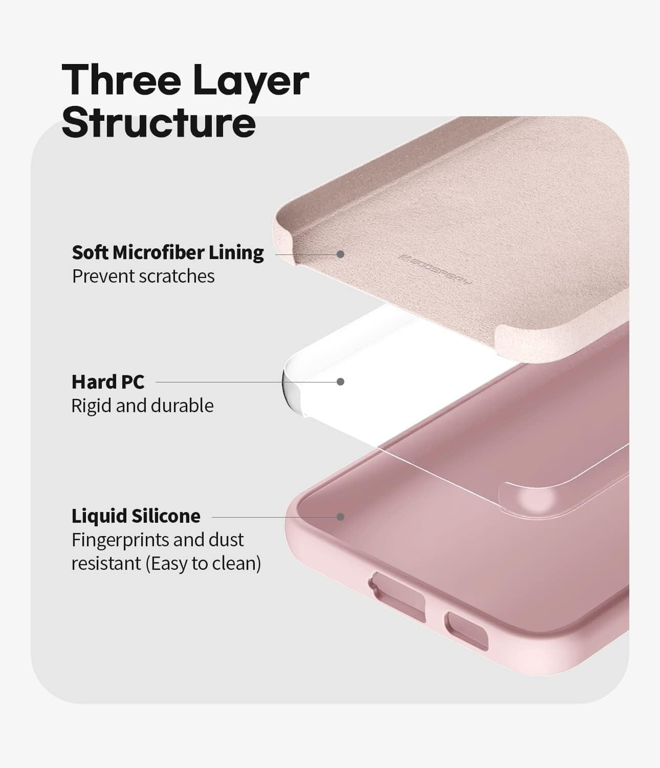 GOOSPERY S22 Liquid Silicone Galaxy 61 Shockproof Cover Pink