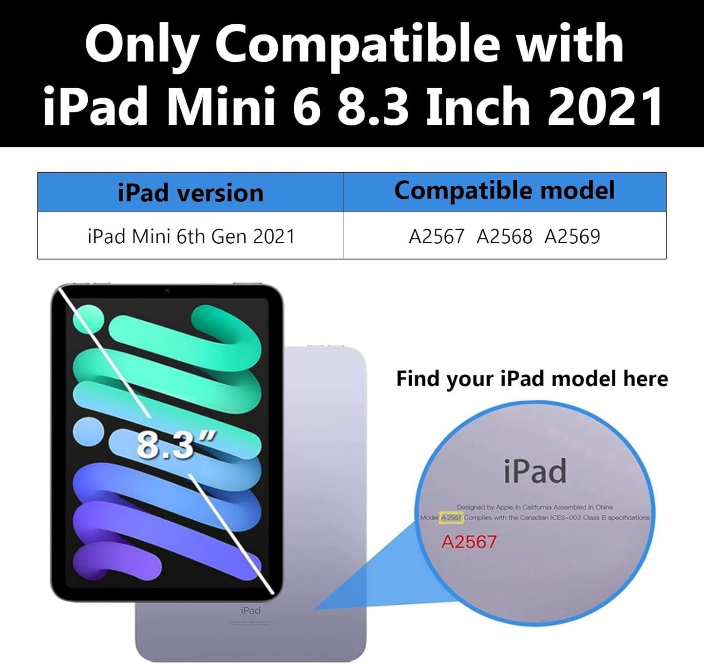 iPad Mini 7 Smart Stand Shell Protective Case w/ Auto Sleep/Wake -Cute Rabbit