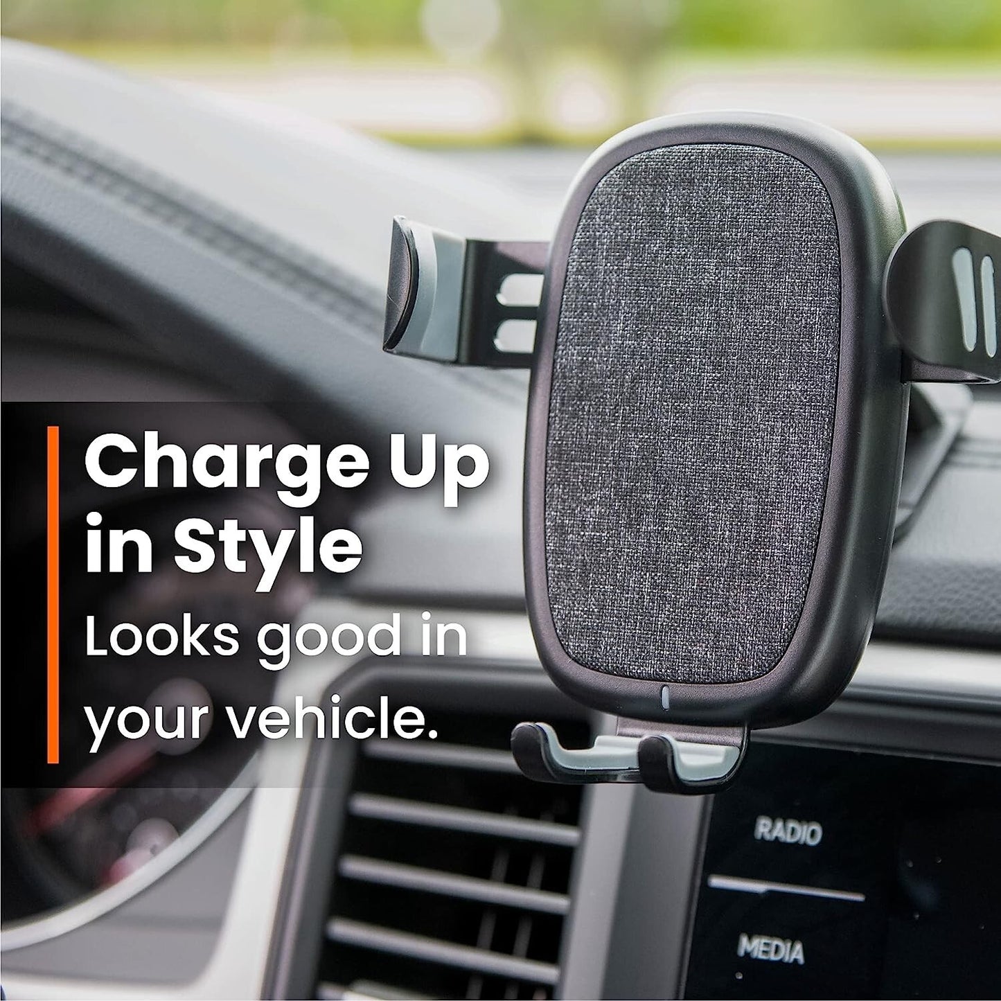 10W Ventev Wireless Car Mount Kit Qi Dark Grey Car Holders Mounts