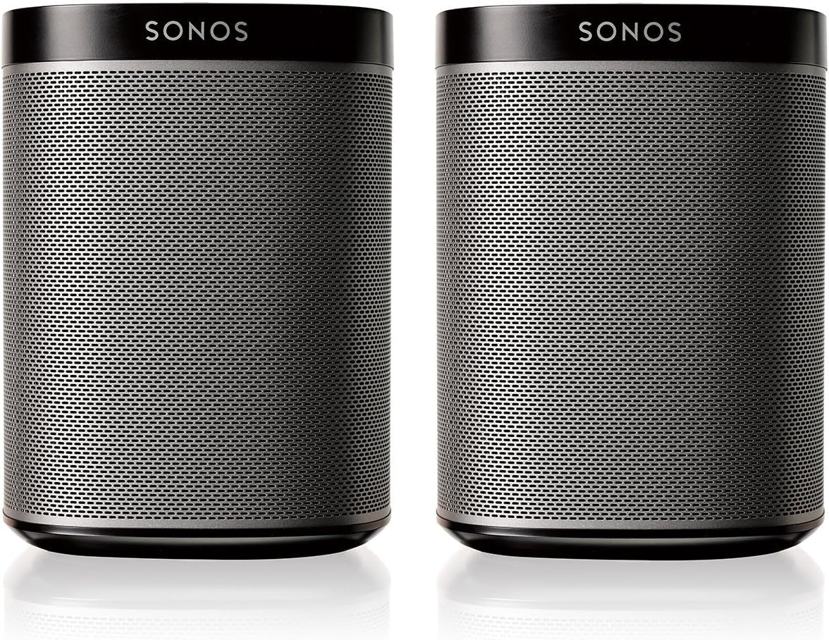 Sonos Play:1 2‑Room Wireless Smart Speaker Bundle/Pair – Black, Alexa Compatible