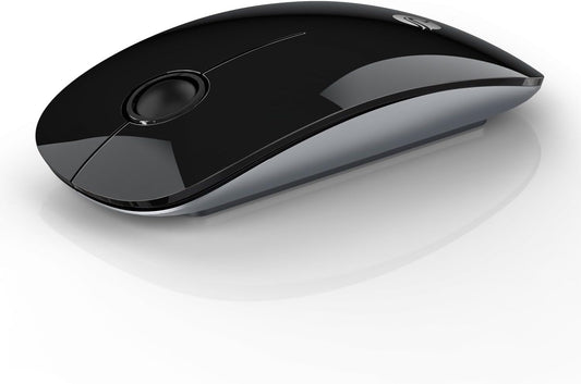 Bluetooth Wireless Mouse – Dual Mode (BT5.1 + USB) Quiet Click, 1600 DPI – Black