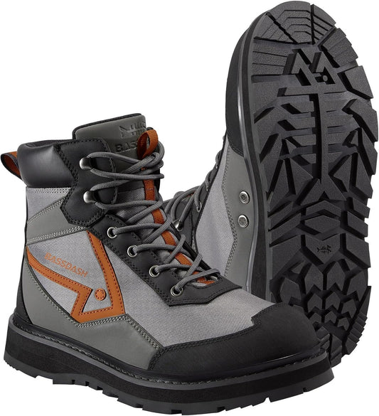 BASSDASH Mens Wading Boots Lightweight AntiSlip Rubber Sole Fly Fishing Wading