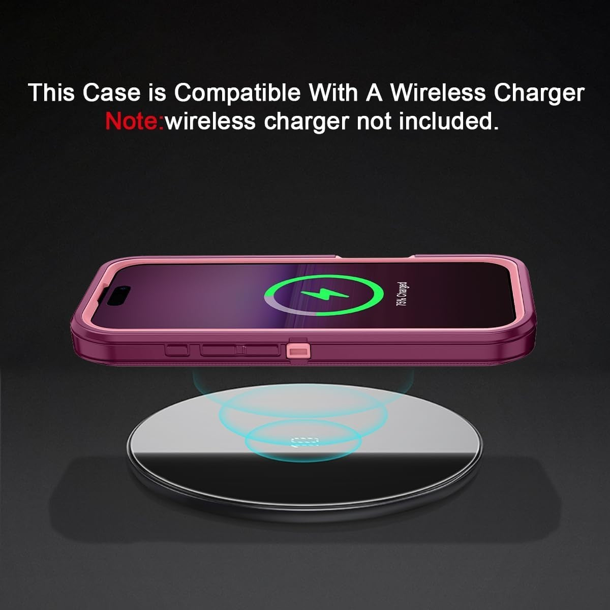 iPhone 16 Pro Tough Case Drop/Dust Proof 3-Layer Rugged Cover (No Screen) Purple
