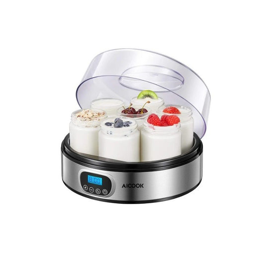 AICOOK Automatic Digital Yogurt Maker Timer Control, LCD Display, 304 Stainless