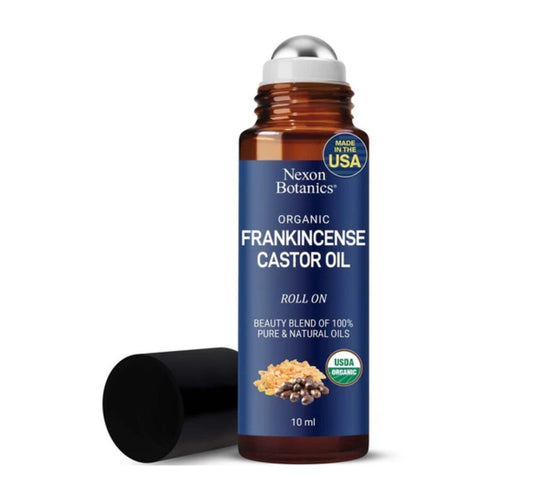 Frankincense & Castor Oil Roll-On 100% Pure, Natural Oil for Skin Care - 1-Pack
