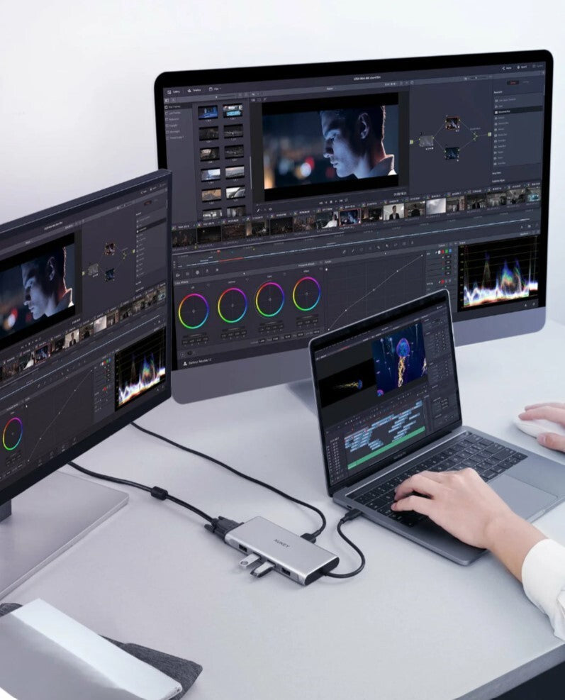 AUKEY CB-C89 10 in 1 C Hub 4k Silver