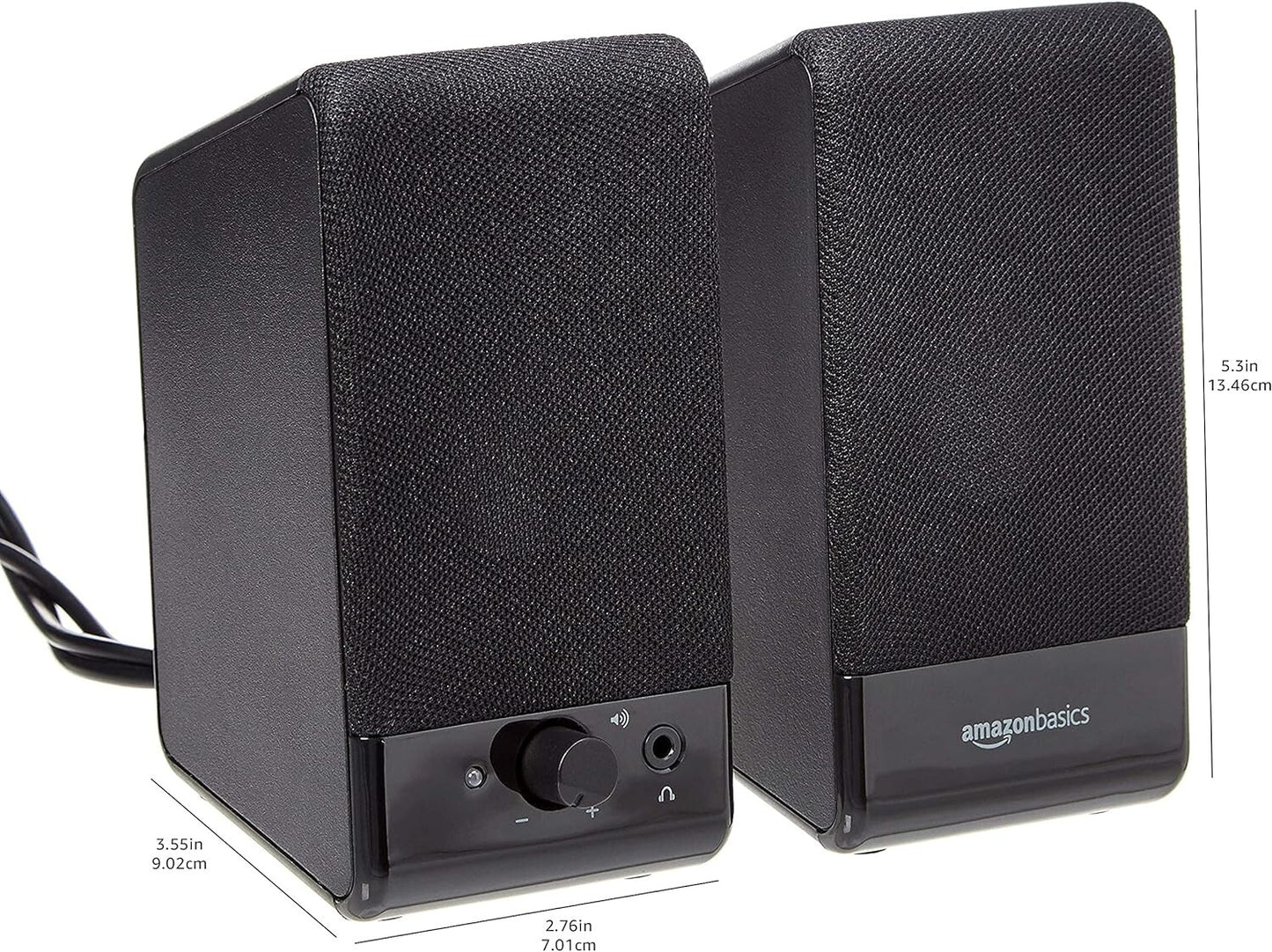 Amazon Basics Computer Speakers for Desktop / Laptop PC USB-Powered Black 2.1