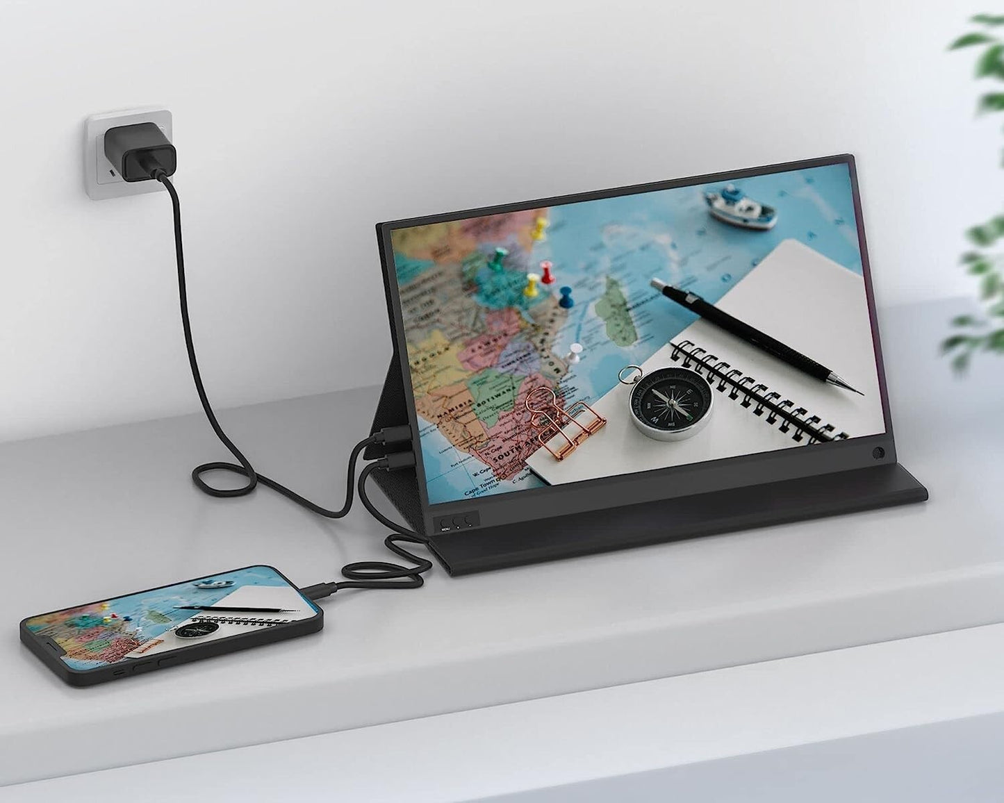 OUNSHLI 1080P Portable Monitor Laptop 161 Full HD Dual Computer Monitor US