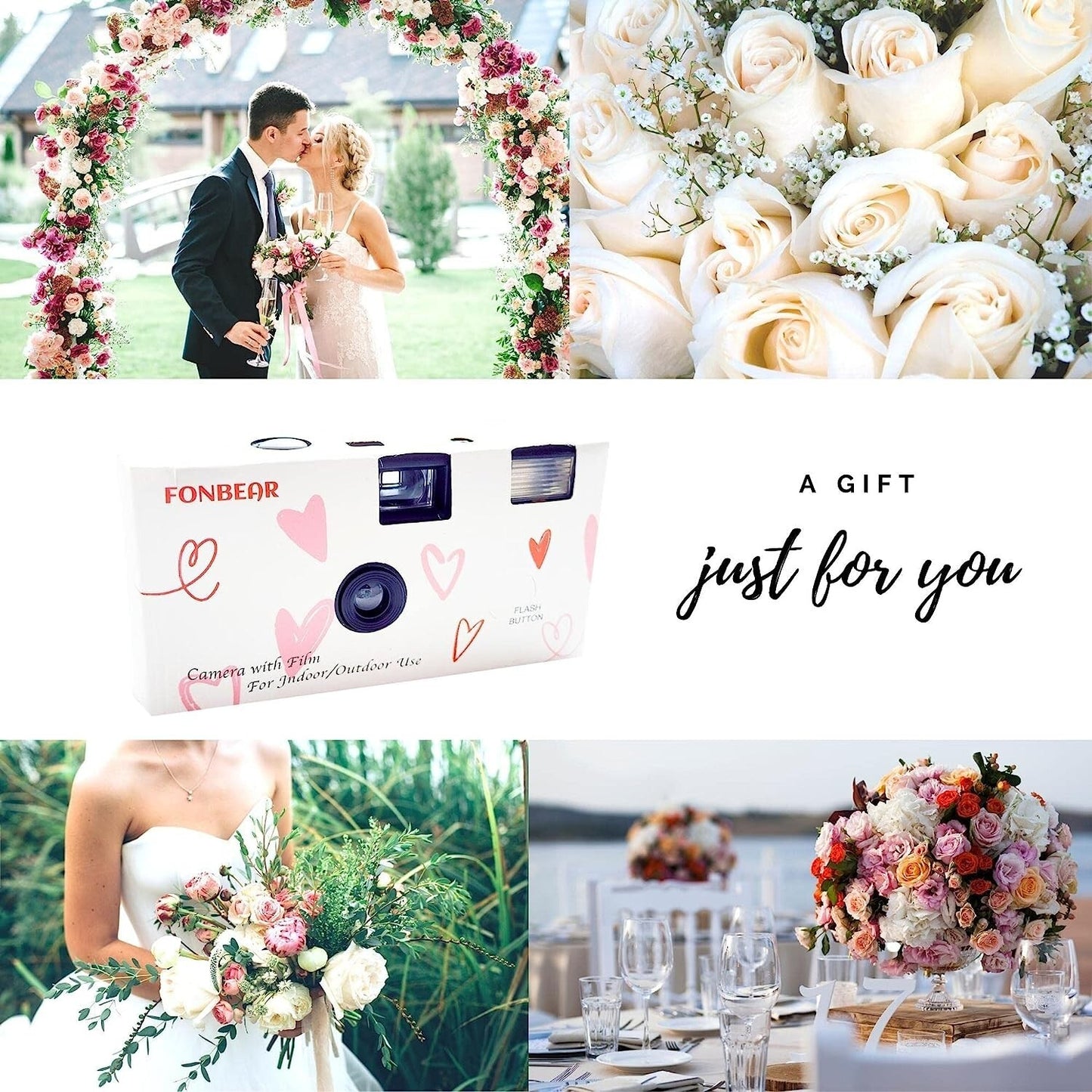 FONBEAR EXP- Disposable Cam Wedding 3 Pack 27 Single Use Cameras 35mm Film