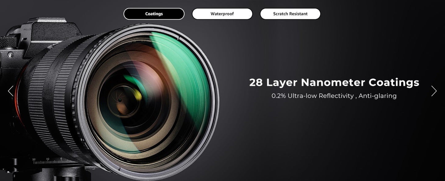ND2 ND32 KF Concept 82mm Fader ND Filter Neutral Density Variable Filter to