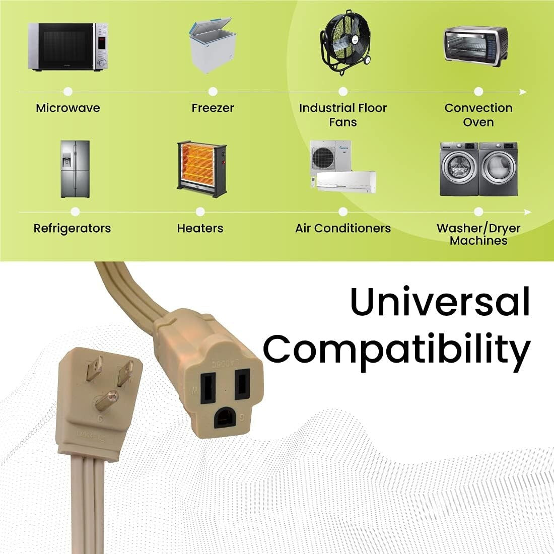 GG-25606 Go Green Power Inc 6 143 Appliance Cord Beige