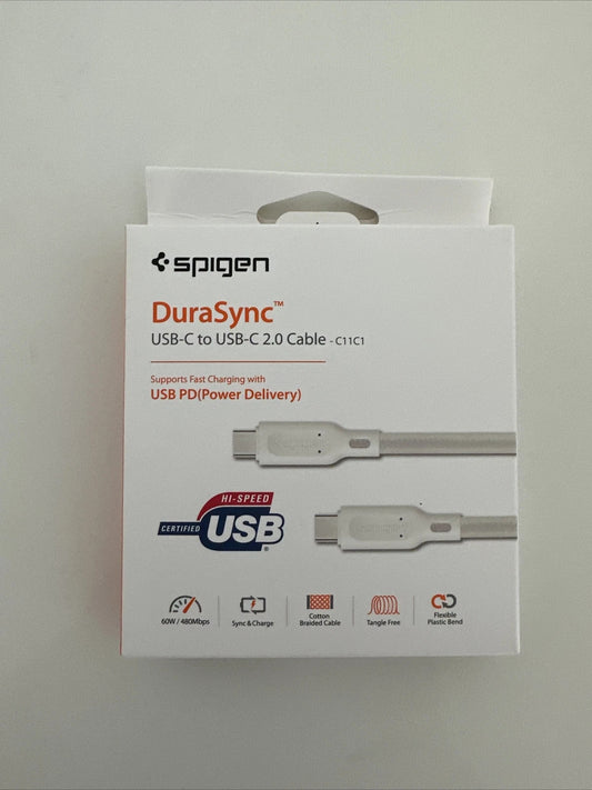 Spigen DuraSync C to C Cable Power Delivery PD Fast Charging 60W USB