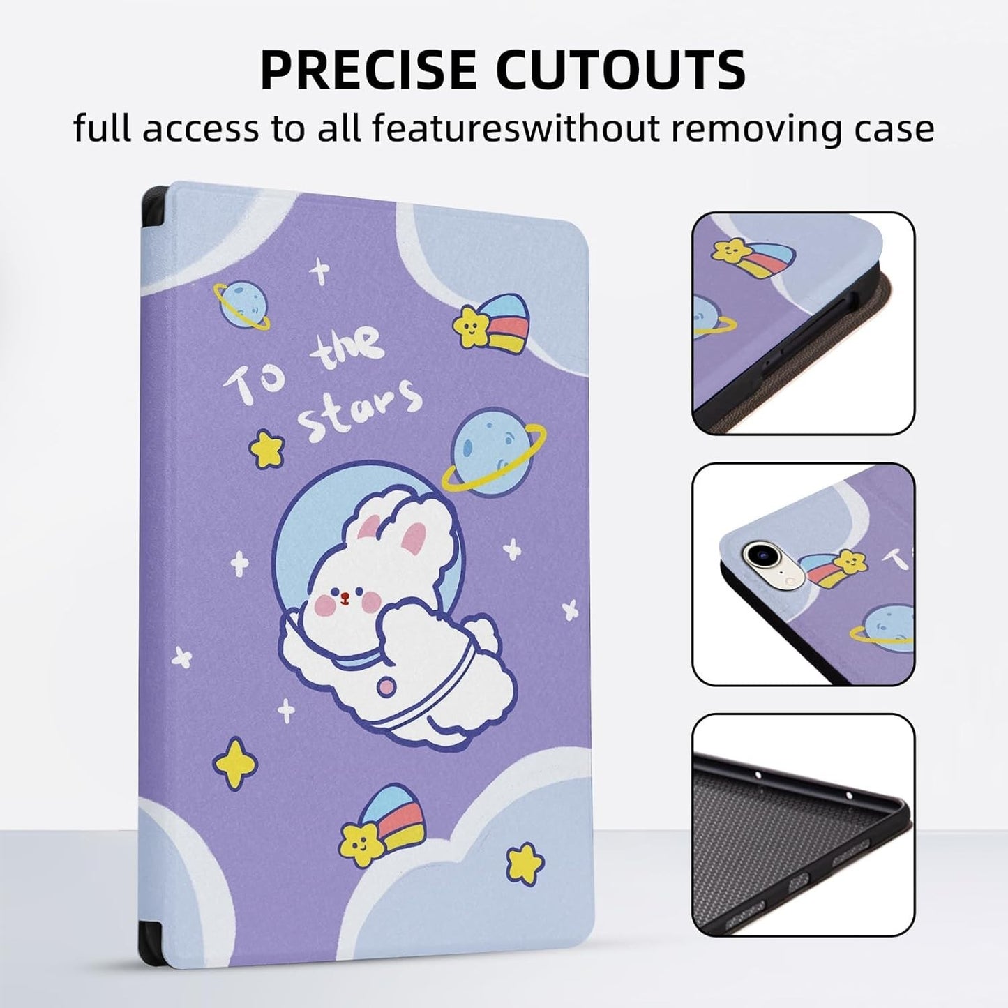 iPad Mini 7 Smart Stand Shell Protective Case w/ Auto Sleep/Wake -Cute Rabbit