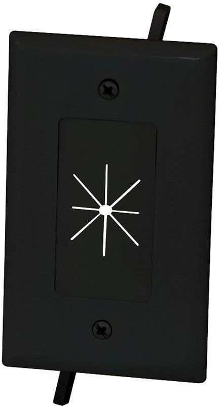 45-0014-BK Data Comm Cable Plate Flexible Opening 1Gang Black
