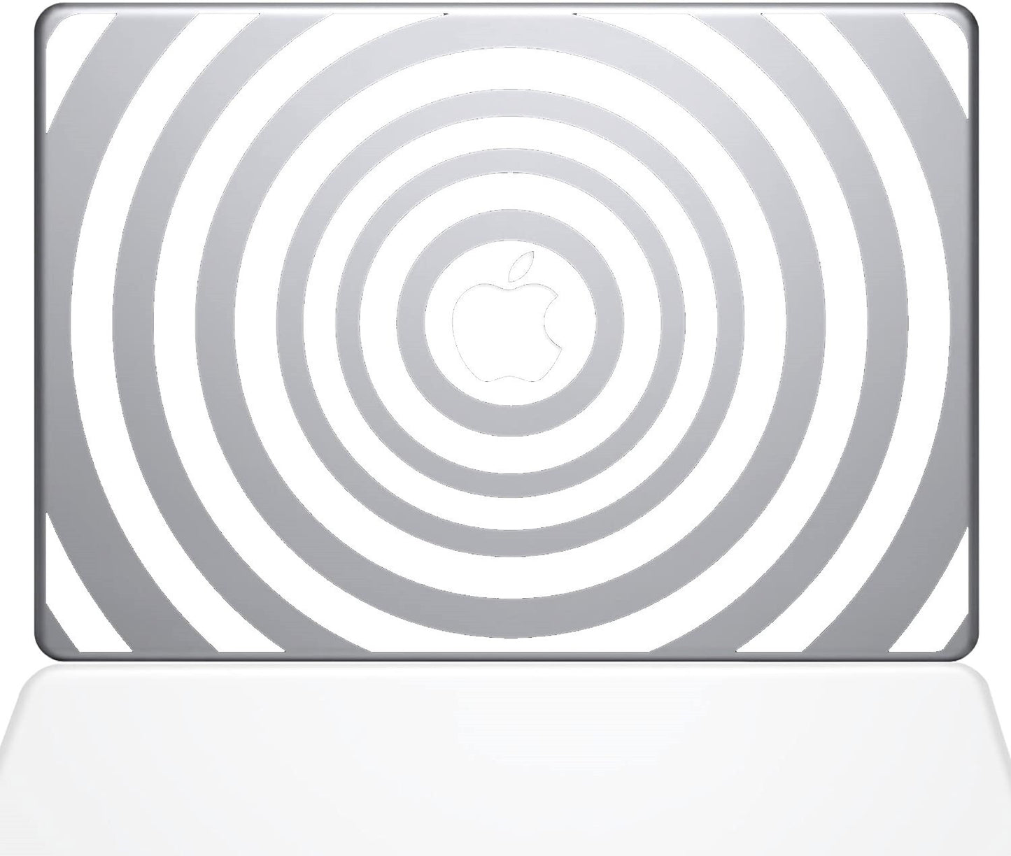 2048-MAC-12M-W Decal Guru Music Waves Decal Vinyl Sticker White 12 MacBoo