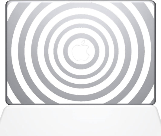 2048-MAC-12M-W Decal Guru Music Waves Decal Vinyl Sticker White 12 MacBoo
