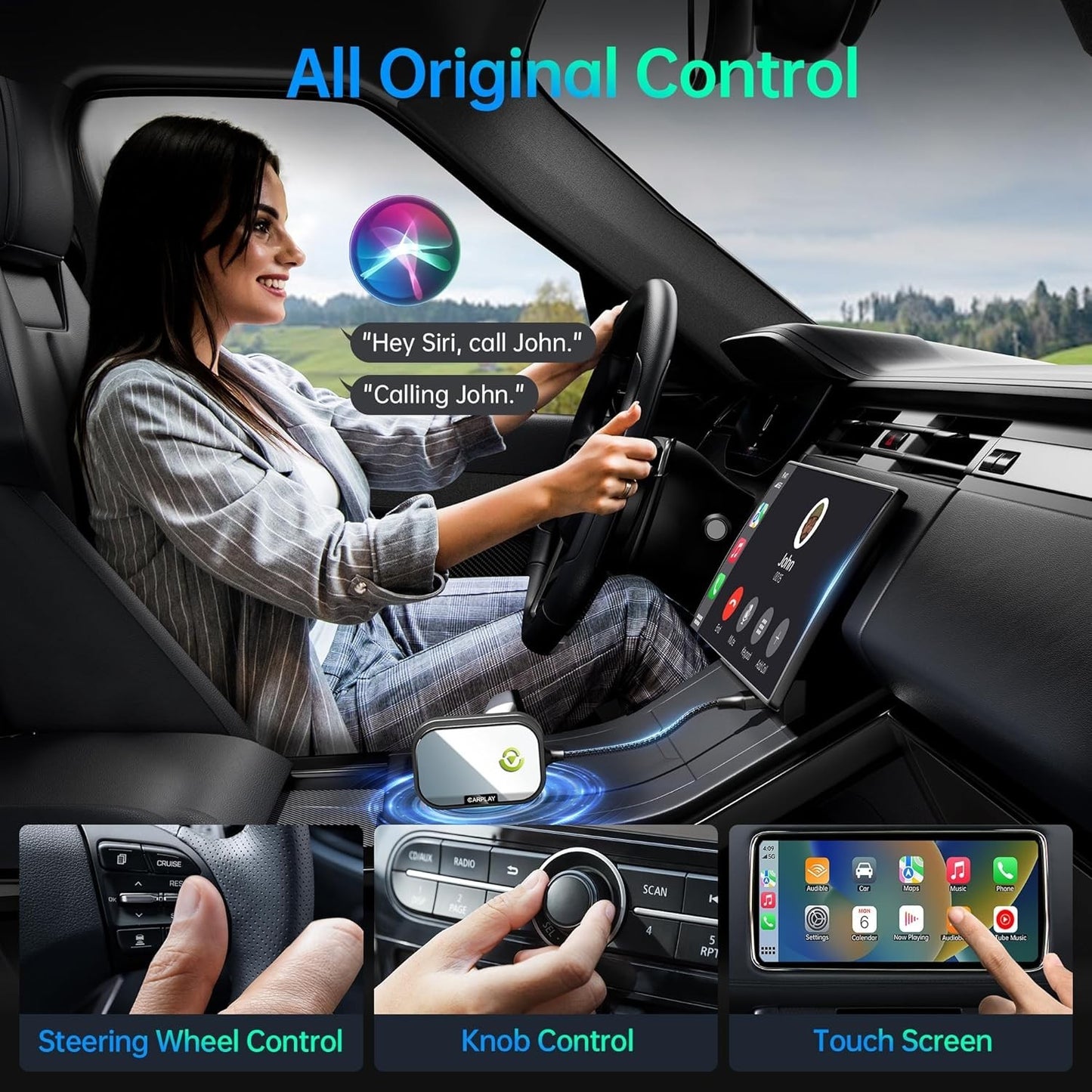 CarPlay Wireless Adapter for iPhone iOS 10+ – Plug & Play, Works 2017+ Cars