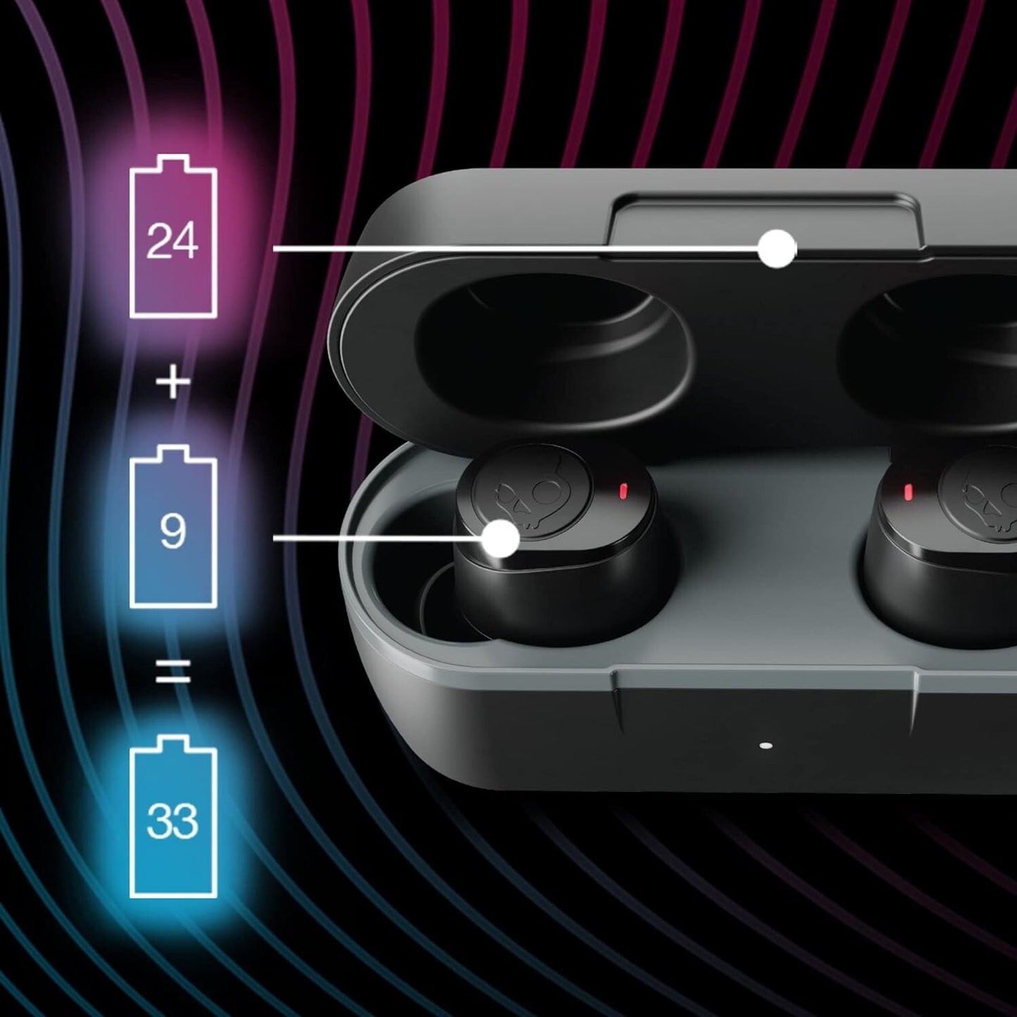 Jib True 2 In-Ear Wireless Earbuds 32 Hr Battery Microphone Works w iPhone