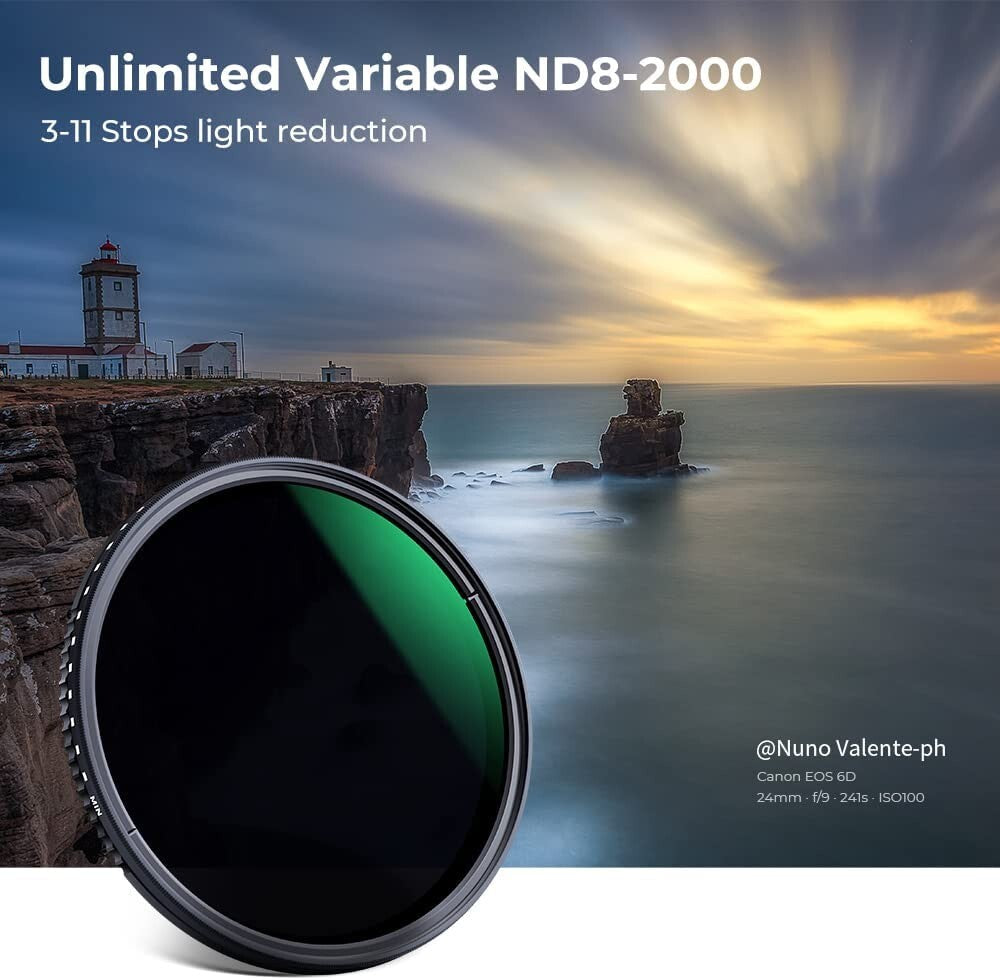 ND8-ND2000 KF Concept 49mm Variable Neutral Density Filter 311stop Waterproo