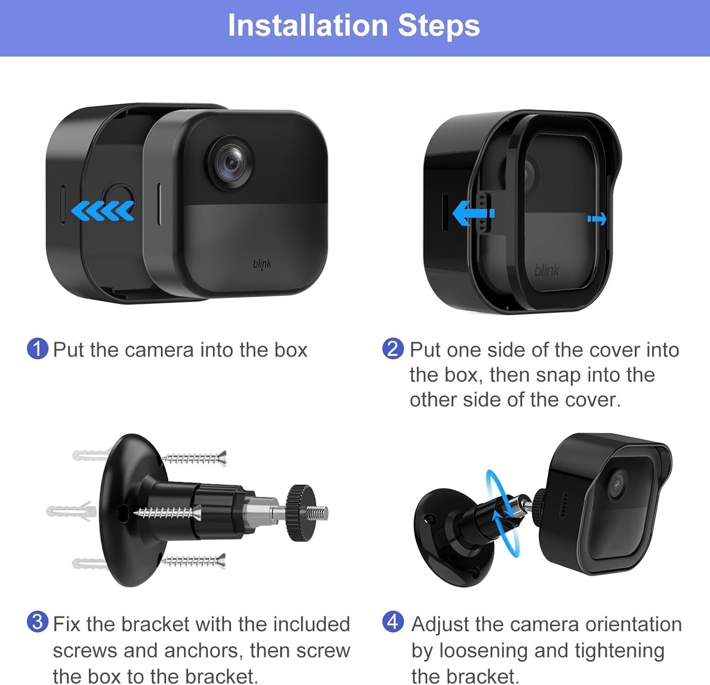 360 Blink Outdoor Wall Mount Weatherproof Protective Cover Degree Adjustable