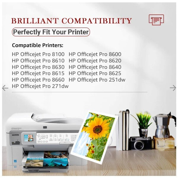 951XL 950XL 4Pk Inkjet Cartridge Toner Compatible HP Officejet