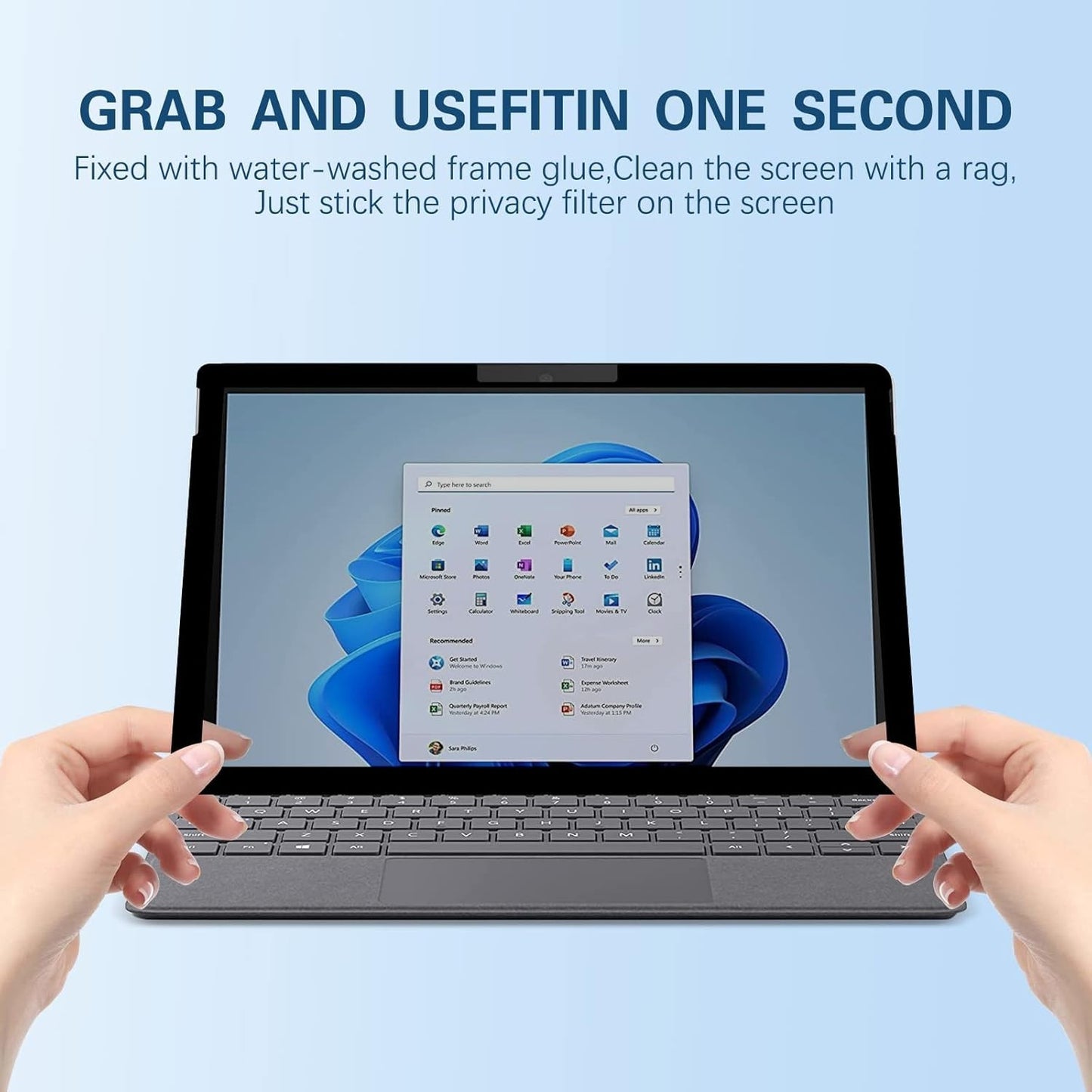 13.5" Privacy Screen for Surface Laptop 4/3/2/1– Anti-Blue Touch Ready Removable