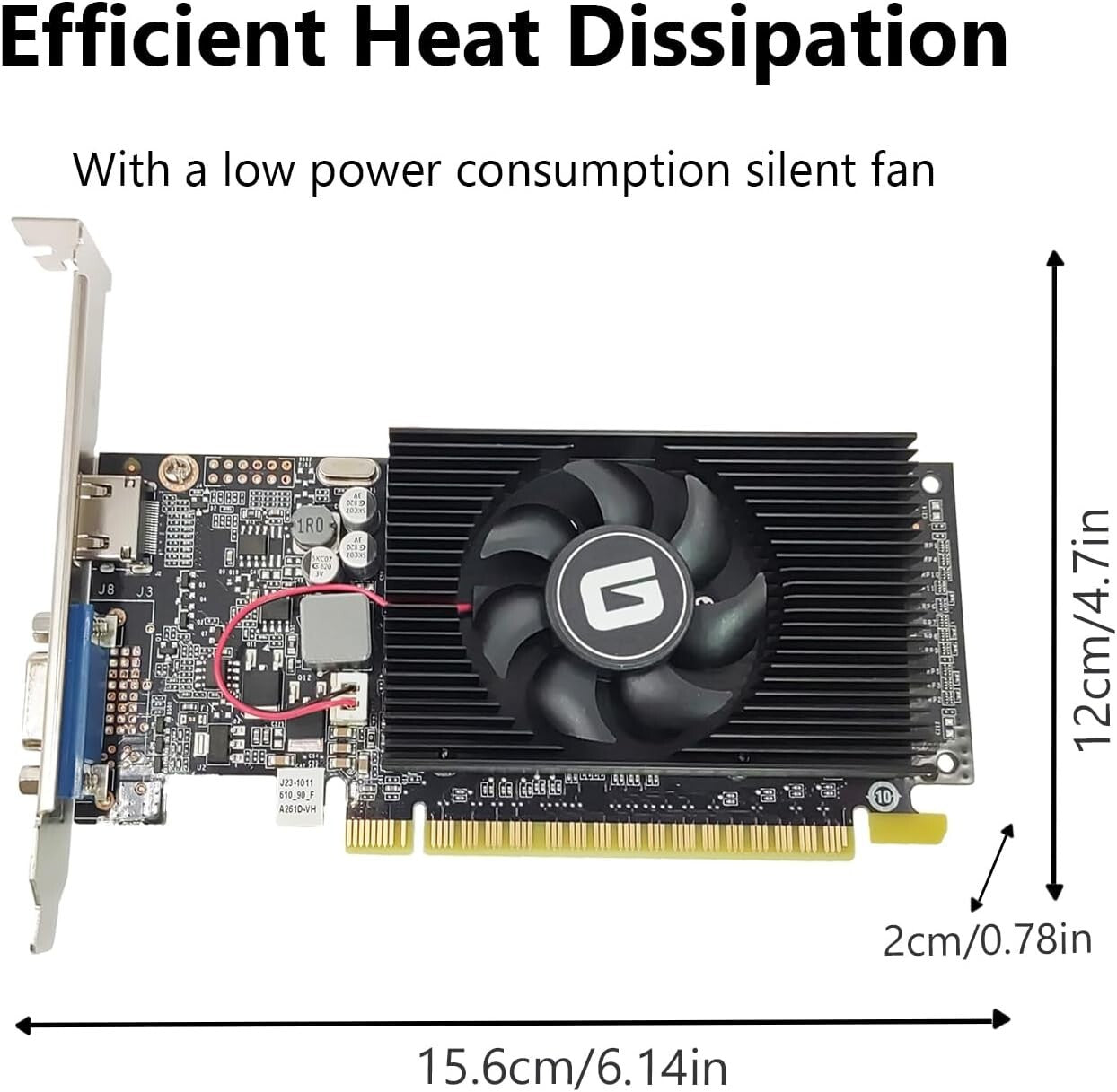 Glorto GeForce GT 610 2G DDR3 Low Profile Graphics Card, PCI Express 1.1 x16, HD