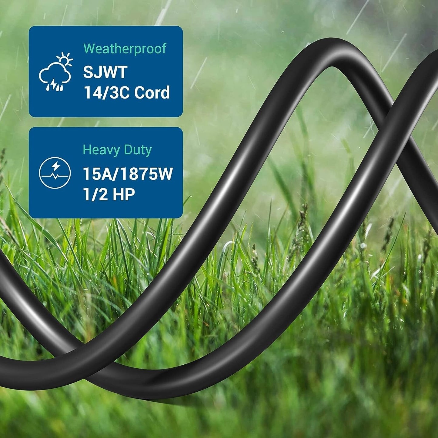 DEWENWILS Light Timer Outdoor Weatherproof w 2 FT Extension Cord Photocell