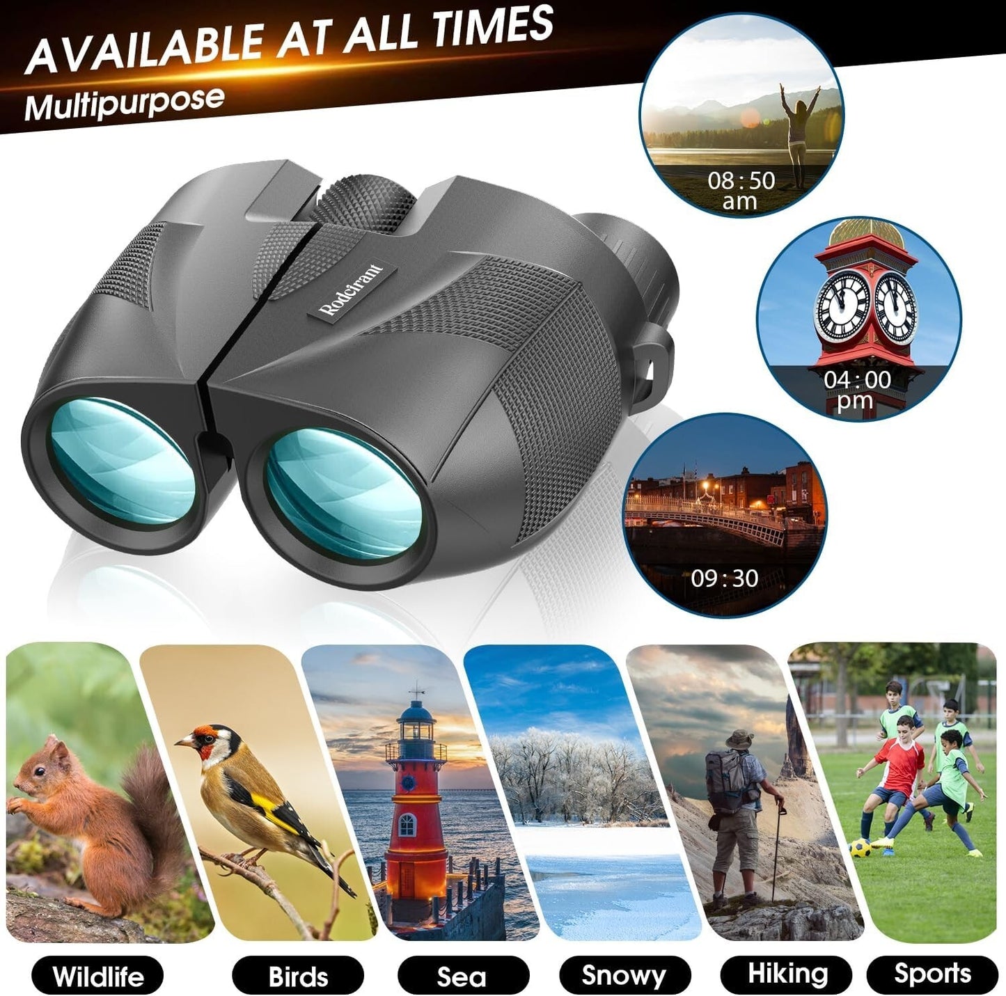 Compact Binoculars 15x25 Adults Kids Waterproof Binocular w Low Light