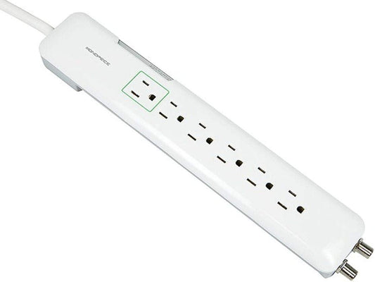 9199 1080J Monoprice 6 Outlet Slim Surge Protector Power Strip 4 foot