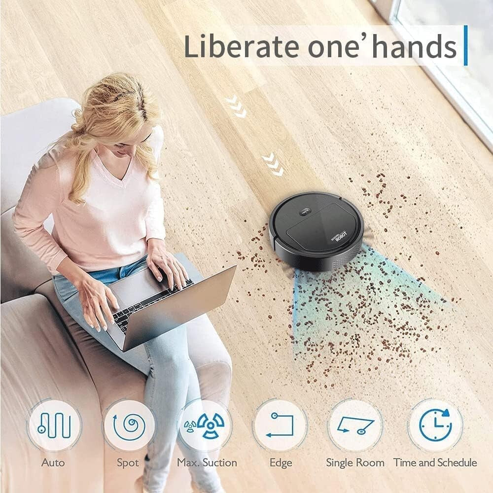 GadgetCenter Sweeping Robot w Smart Sensor Protectio Good Hard Floors Pet