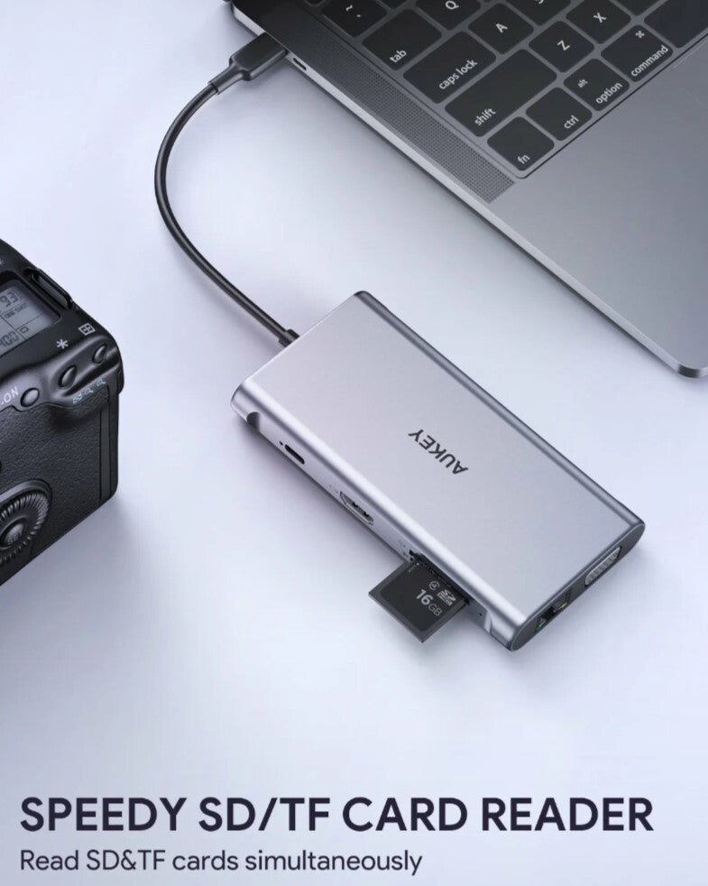 AUKEY CB-C89 10 in 1 C Hub 4k Silver