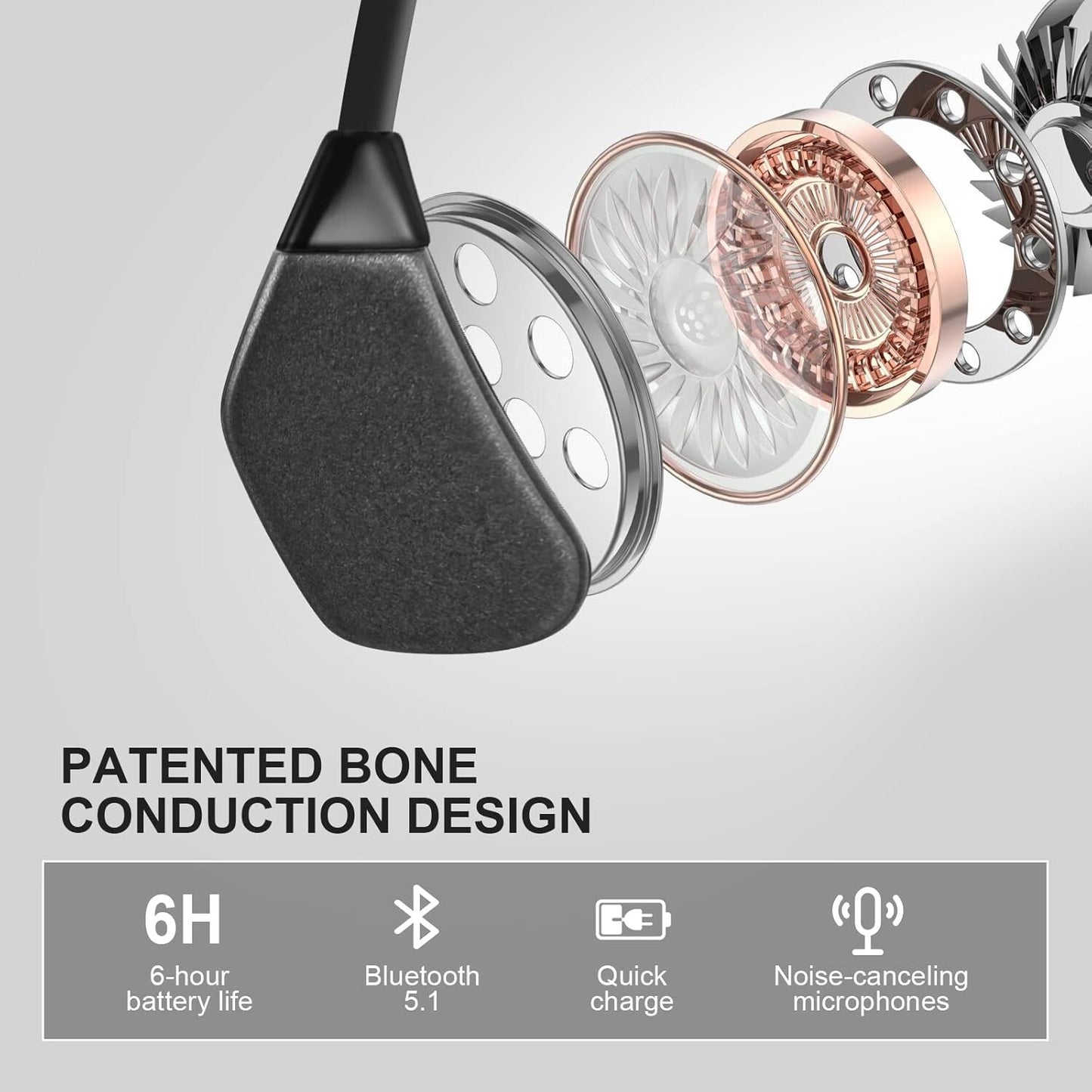 Vounel X5 Pro Premium Bone Conduction OpenEar Bluetooth Headphones
