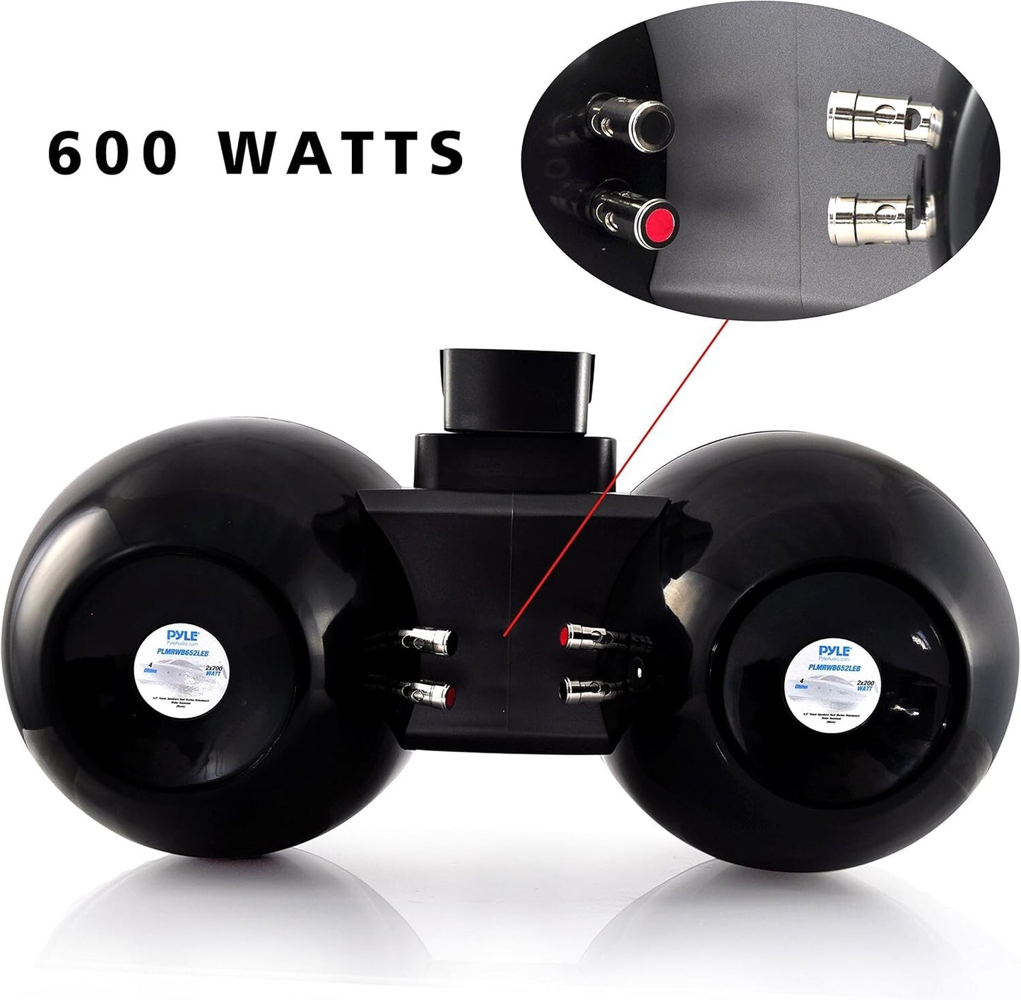 PLMRWB852LEB BLACK Pyle Waterproof Wakeboard Tower Speakers 65Dual Subwoofer