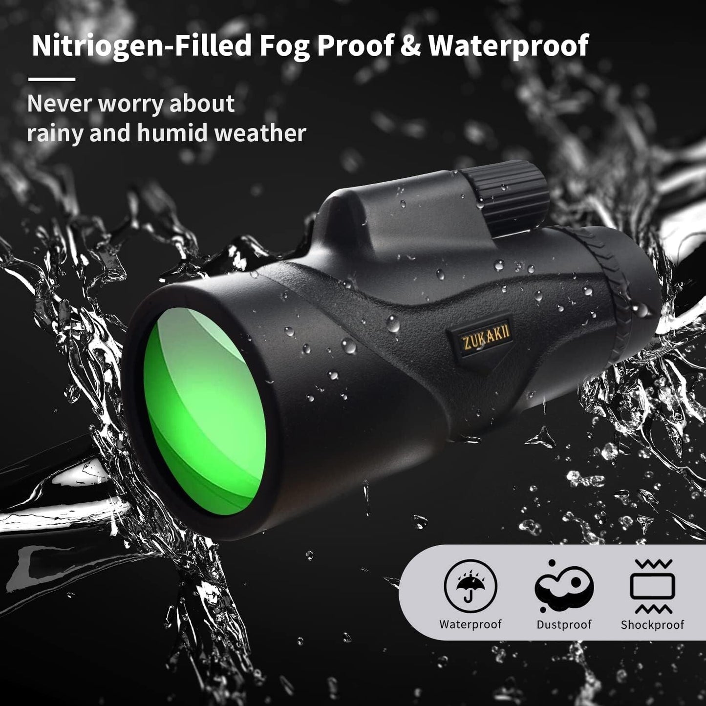 2022 zukakii 12x50 Monocular Telescope Mini Waterproof Telescope w Smartphone