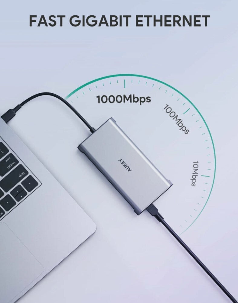 AUKEY CB-C89 10 in 1 C Hub 4k Silver