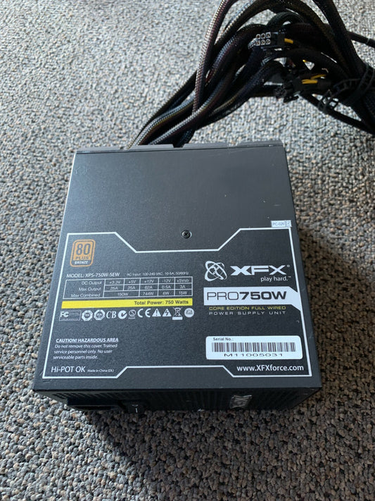 XFX PRO Core Edition Wired Power Supply Unit w All Cables