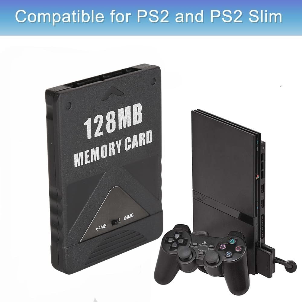 TPFOON 2pcs Pack 128MB High Speed Game Memory Card Comp. w/ Sony Playstation 2