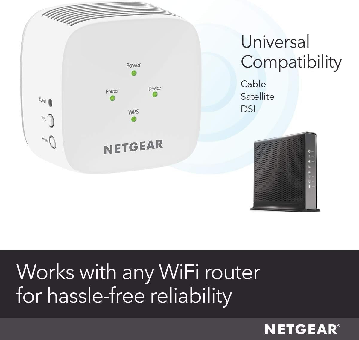 EX2800 600 Wifi Range Extender Coverage up to SqFt 15 Devices