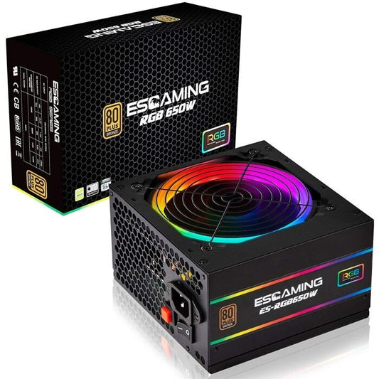 ESGAMING 650W Computer Power Supply 80 Plus Bronze Certified LightMode