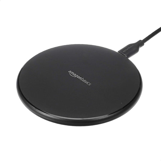 Amazon Basics Qi Wireless Charging Pad – 15W Fast Charger – iPhone/Samsung USB